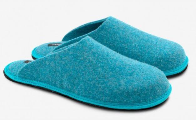 Löwenweiss Filzpantoffel Türkisblau