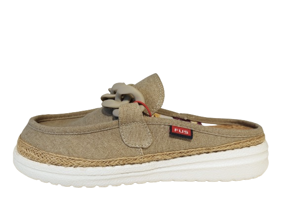 FUSION Pantoffel Damen Natur