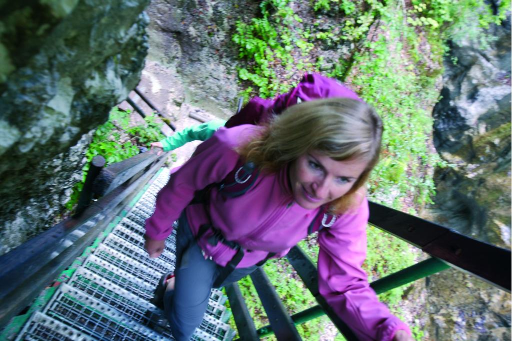 Auf steilen Leitern unterwegs in der Tscheppaschlucht