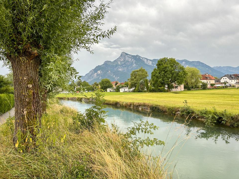 Almkanal mit Blick Richtung Untersberg