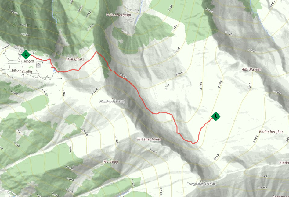 Hüttenwanderung Mayrhofen Ahornbahn Bergstation - Edelhütte