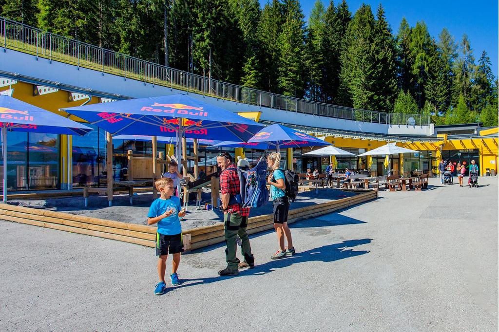 Platzhirsch - Terrasse im Sommer