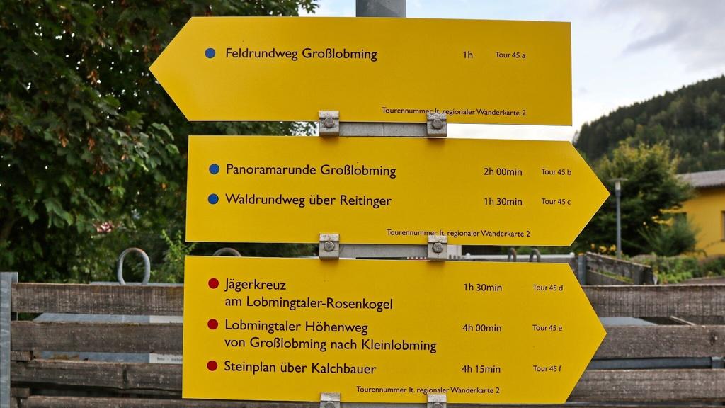 Ausgangspunkt Parkplatz Raiffeisenbank, Weg entspricht Tour Nr. 45c