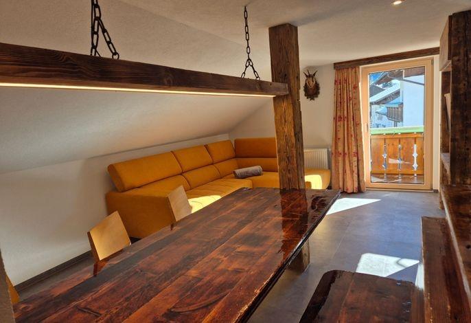 Kühe Ferienwohnung mit Blick Wohnzimmer