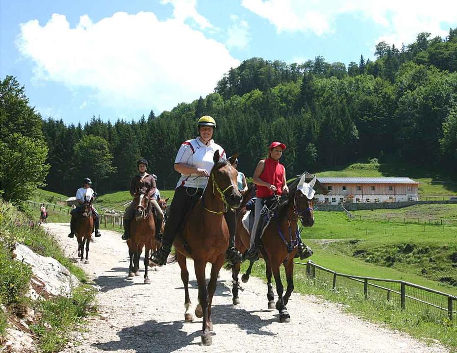 Reiter vor der Hochsteinalm