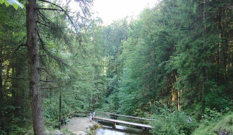 Staubecken oberhalb des Wasserfalls