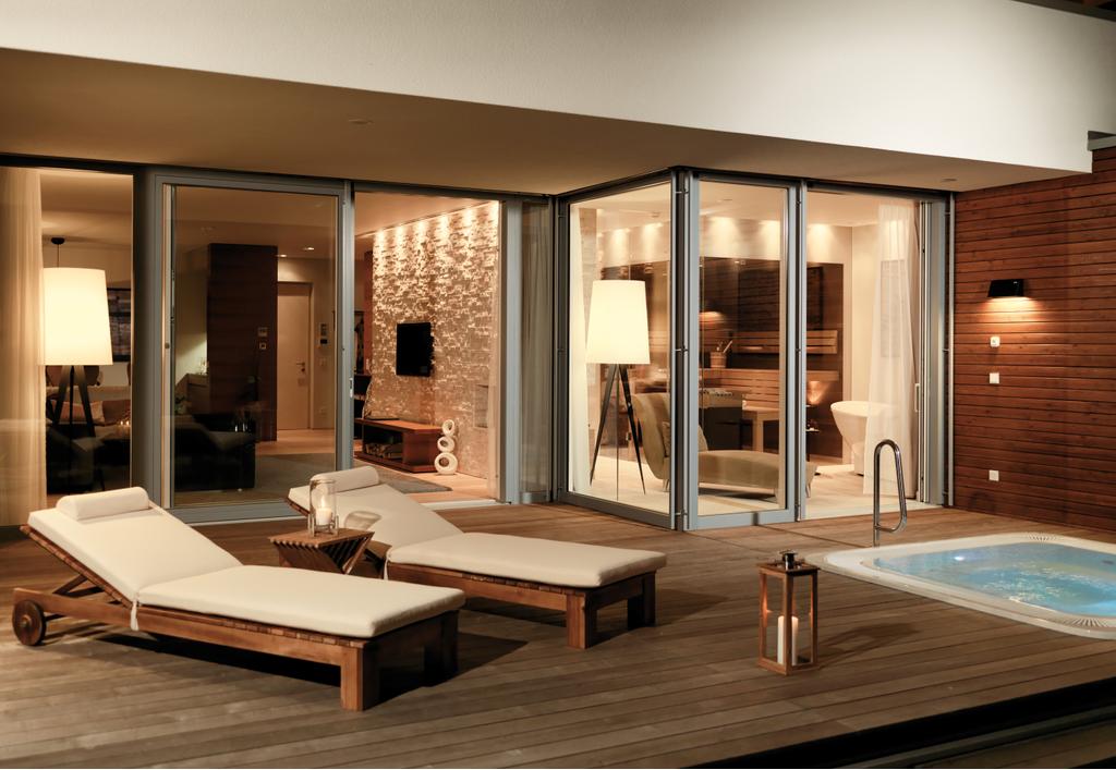 Private Terrasse bei Nacht
