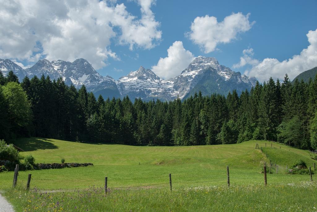 Blick von Au auf die Loferer Steinberge