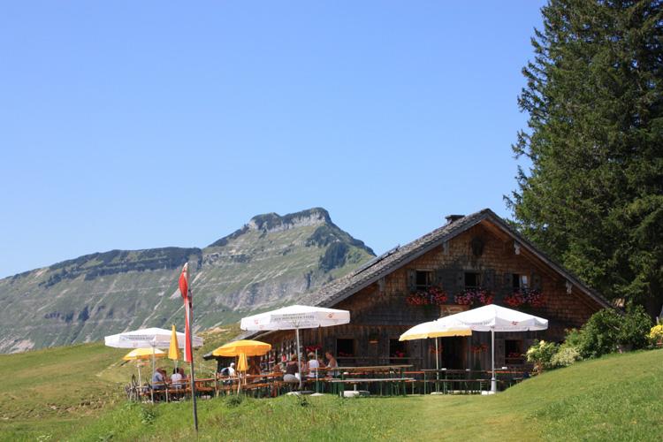 Bergalm mit Schmittenstein im Hintergrund
