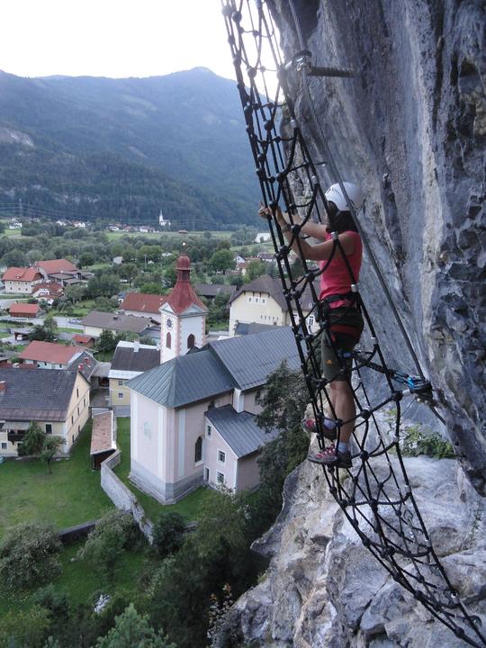 Klettersteig Oberdauburg Aussicht auf historischen Ortskern
