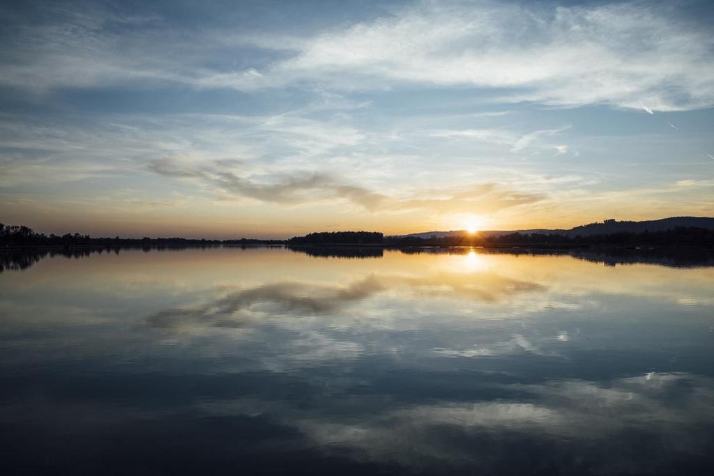 Sonnenuntergang im Europareservat Unterer Inn