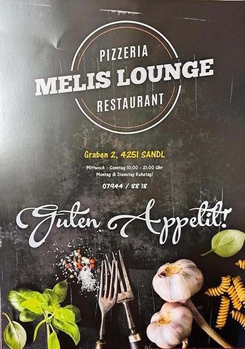 Speisekarte Pizzeria Melis Lounge Restaurant Sandl