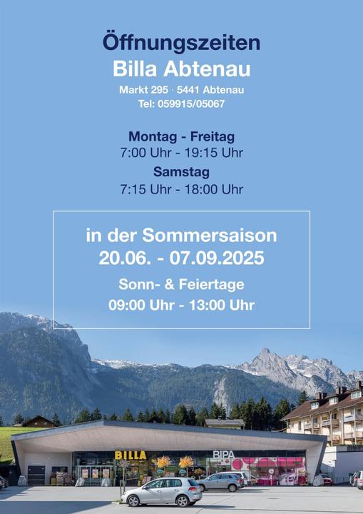 Öffnungszeiten Sommer 25