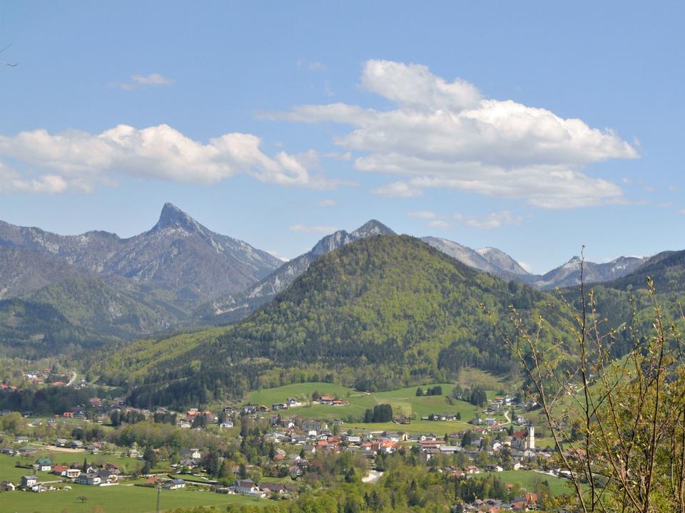 Blick-auf-Grünau-im-Almtal-mit-Zuckerhut-Foto-Leo-Meiseleder
