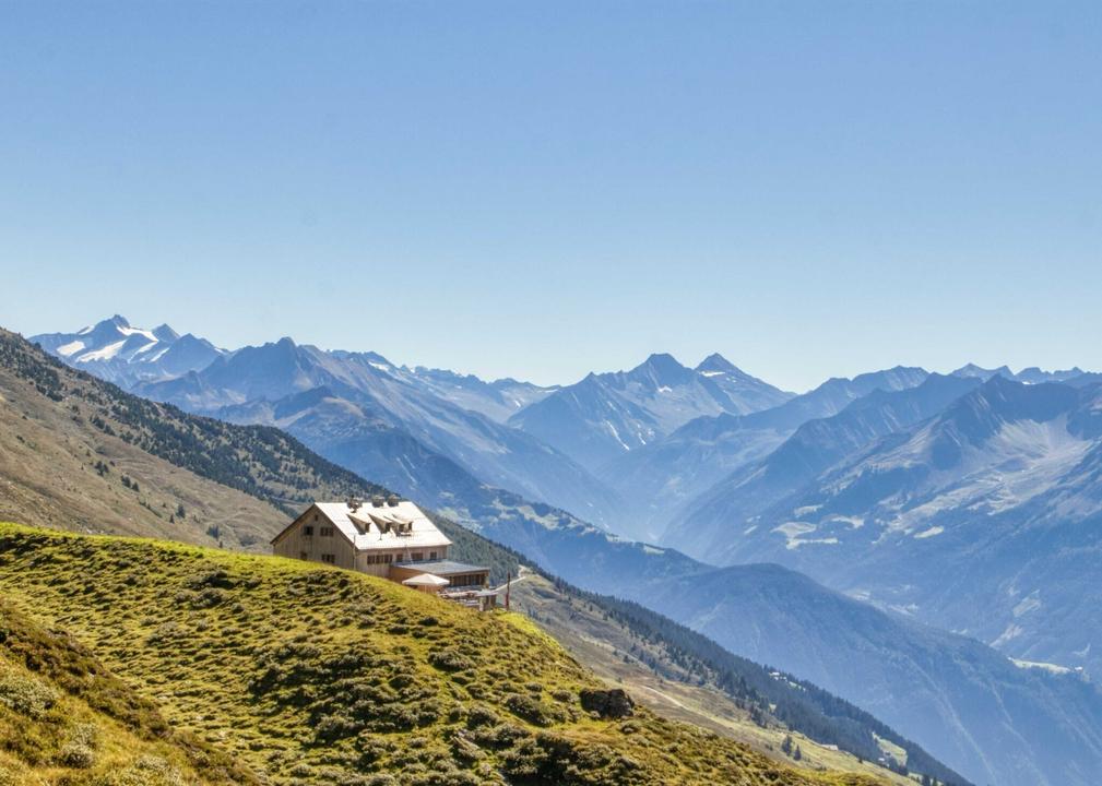 Hoch oben an der Rastkogelhütte